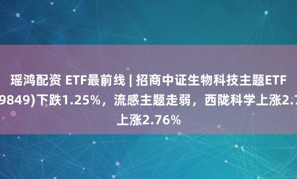 瑶鸿配资 ETF最前线 | 招商中证生物科技主题ETF(159849)下跌1.25%，流感主题走弱，西陇科学上涨2.76%