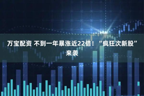 万宝配资 不到一年暴涨近22倍！“疯狂次新股”来袭