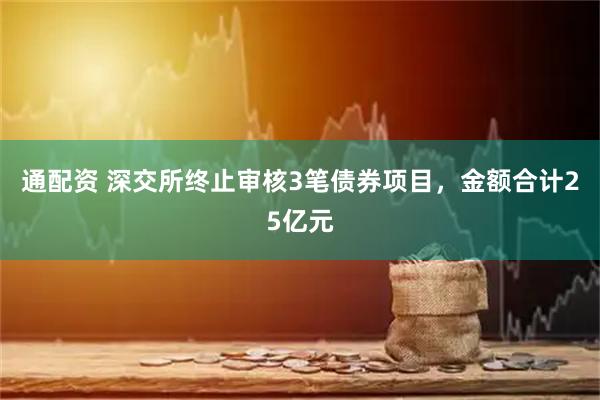 通配资 深交所终止审核3笔债券项目，金额合计25亿元
